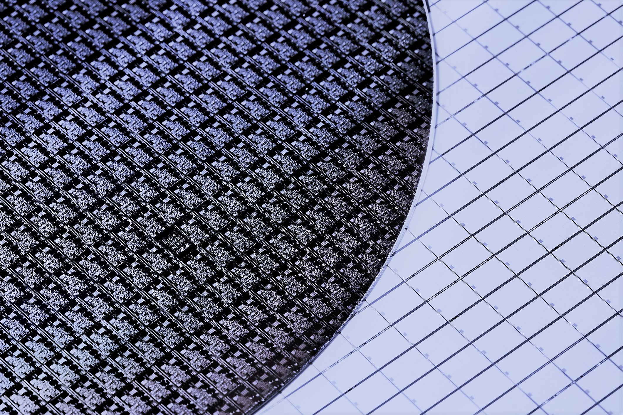 Silicon wafers Macro of Silicon wafers